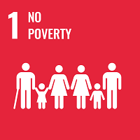 Sustainable Development Goal 1, End poverty in all its forms everywhere. Infographic of people holding hands