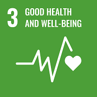 Sustainable Development Goal 3. Good Health and Wellbeing, infographic showing a heart monitor and a heart