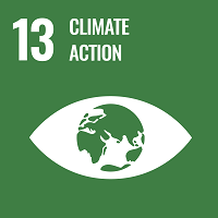 Sustainable Development Goal 13, infographic illustrating an eye and our planet
